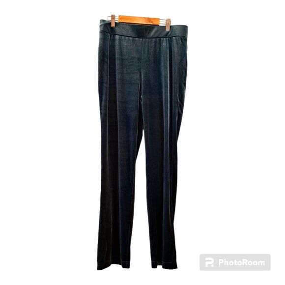 ISAAC MIZRAHI LIVE! HOLIDAY GREEN SLIM PULL ON COMFORT VELVET PANTS  - NWOT SZ S - Picture 4 of 16